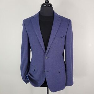 Canda C&A Blazer Mens 40 Blue Tailored Fit Cotton Blend Sport Coat Jacket